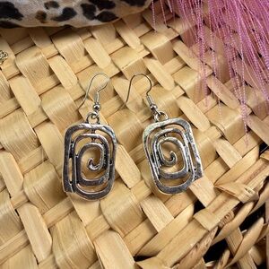 Silver Spiral Openwork Drop Earrings - Women's Jewelry
